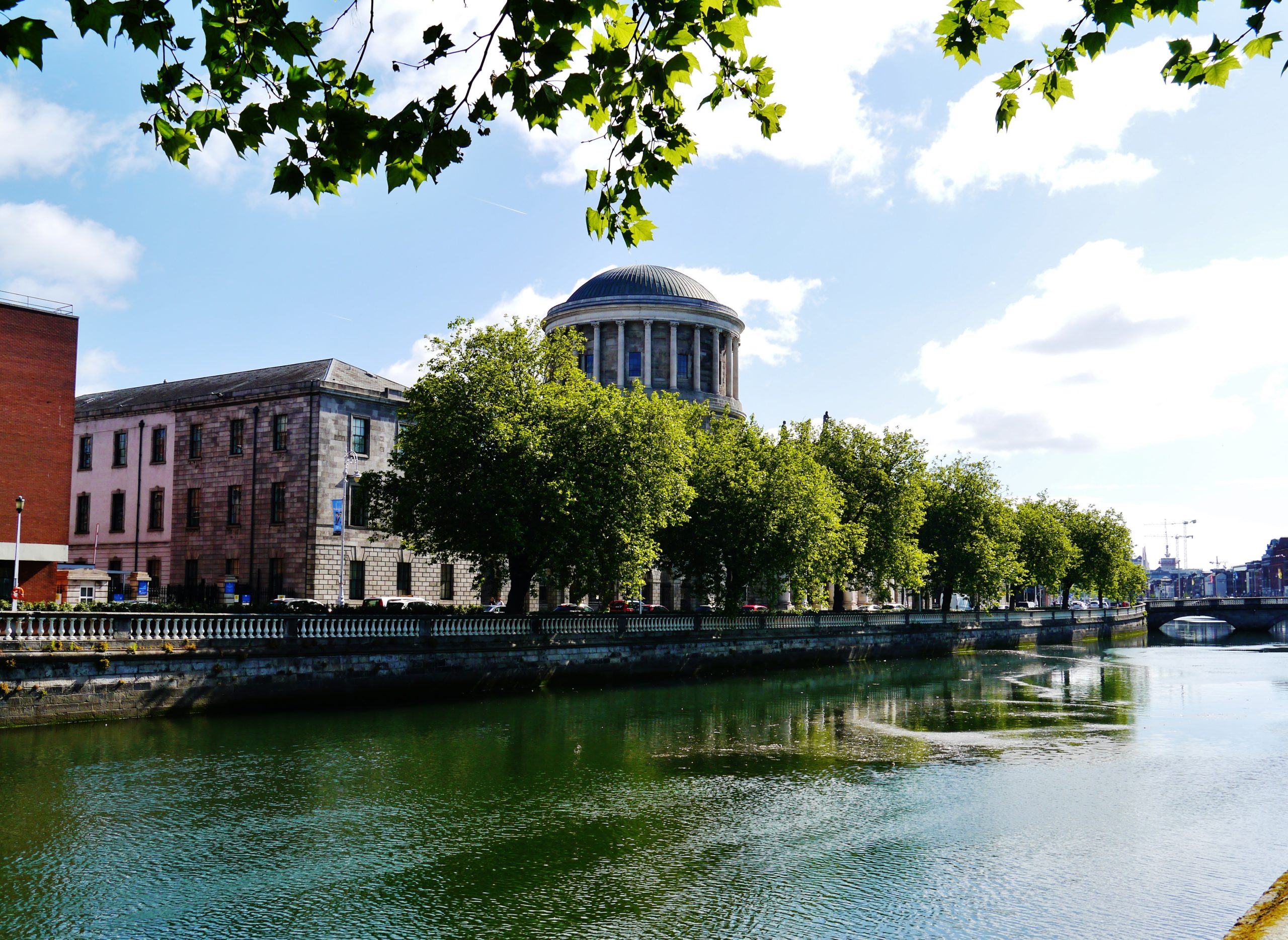 The Four Courts on the north bank of the River Liffey in Dublin, the building bombarded by Free State forces on 28 June 1922