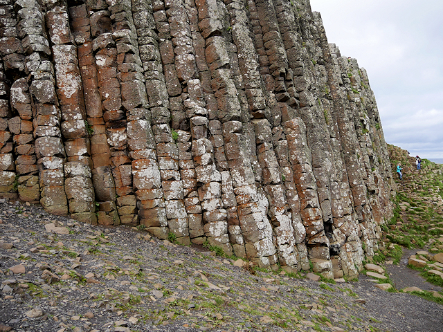 Close-up of the hexagonal basalt columns at the Giant's Causeway on the Antrim coast, Northern Ireland
