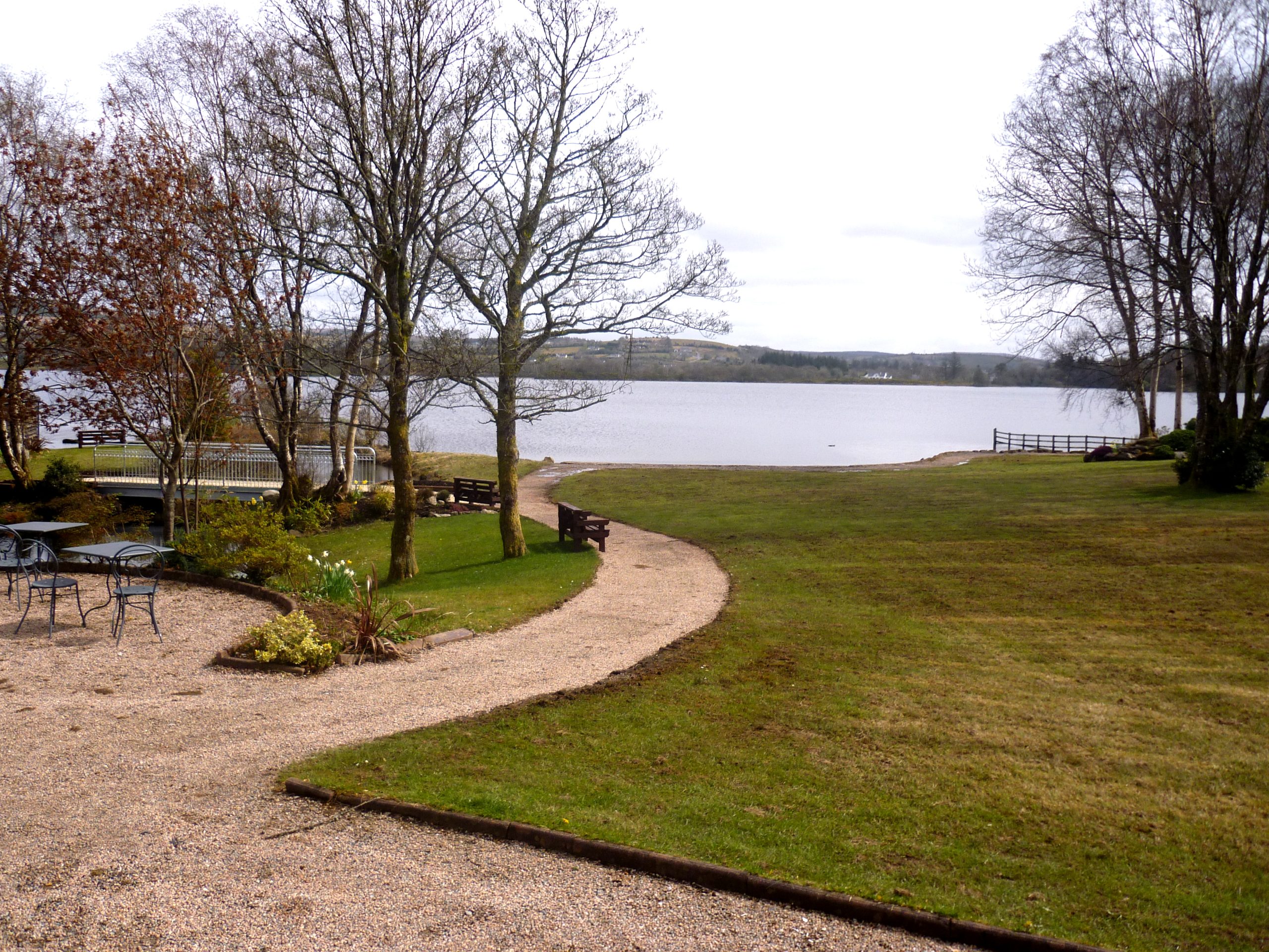 Lakeside garden path at Harvey's Point on Lough Eske, County Donegal