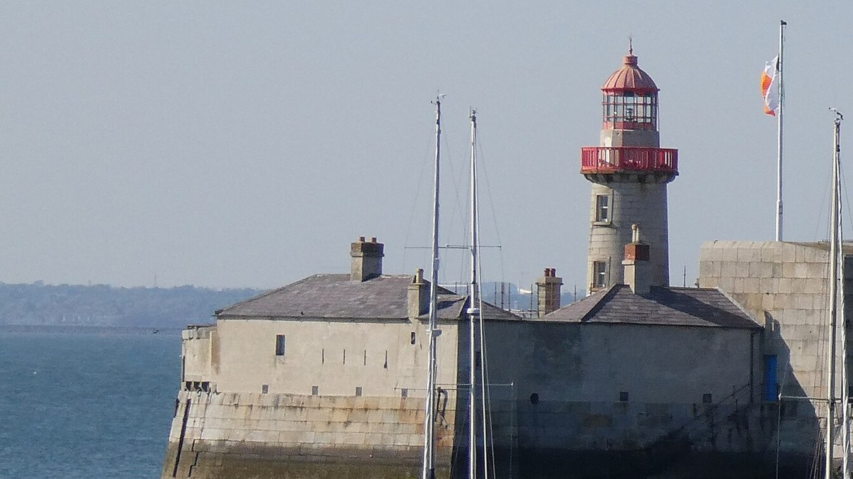The lighthouse at the end of the East Pier in Dún Laoghaire, County Dublin