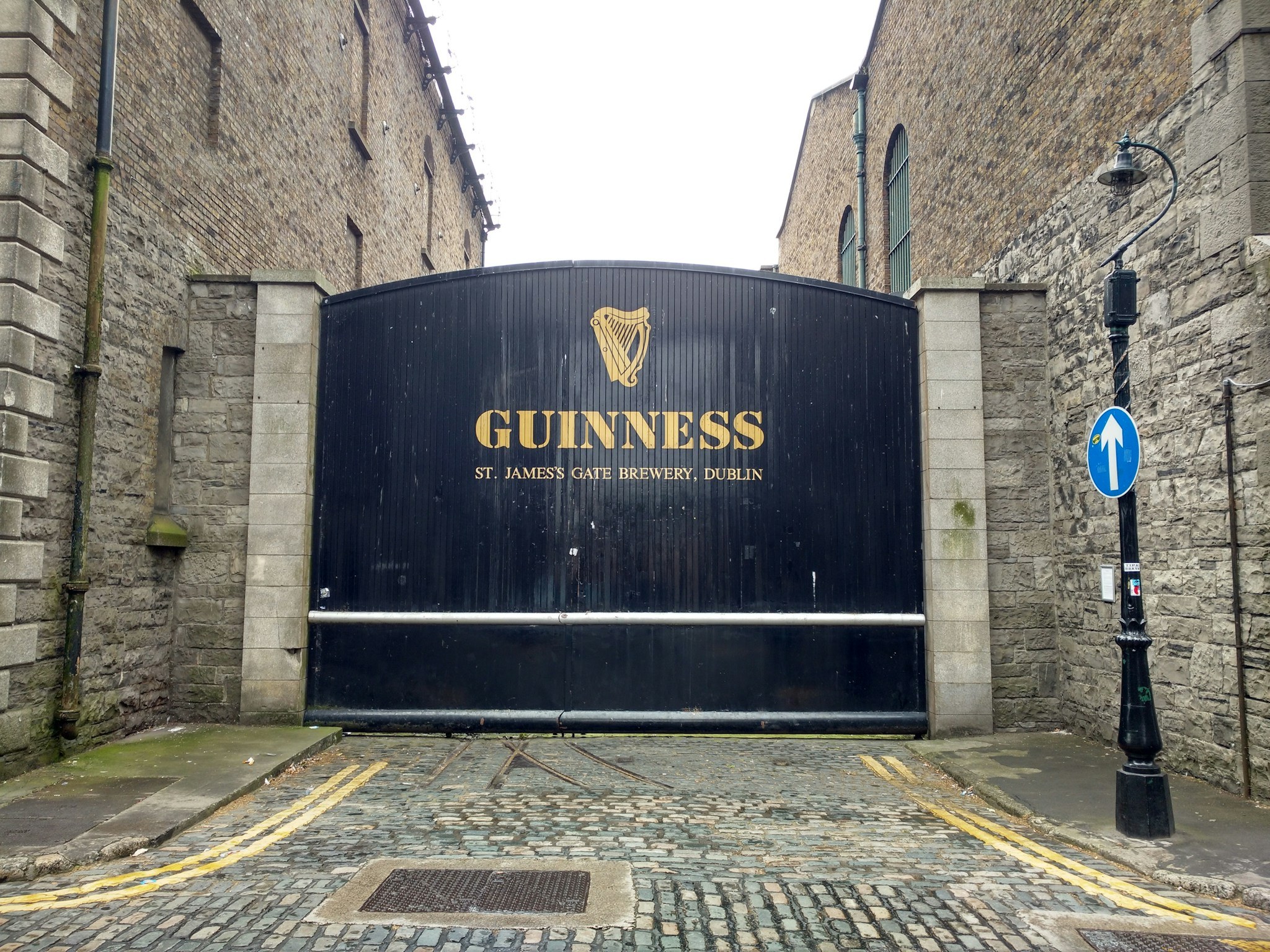 The St James's Gate brewery gate in Dublin, home of the Guinness Storehouse