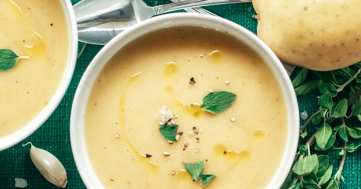 Potato and Wild Garlic Soup, traditional Irish food