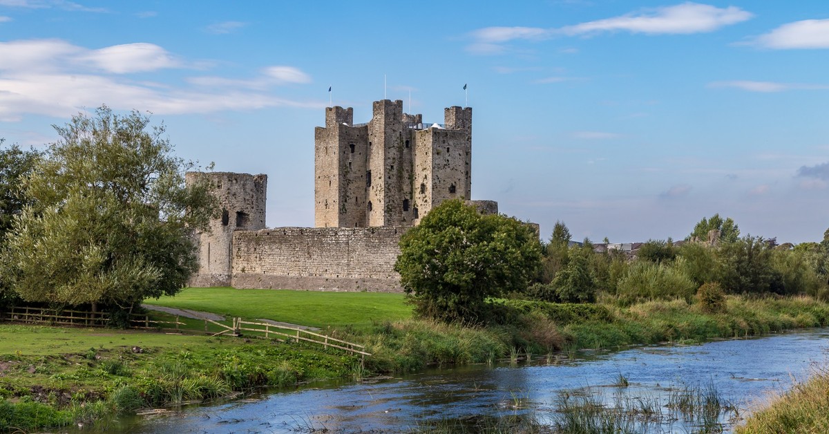Trim Castle keep beside the River Boyne, County Meath