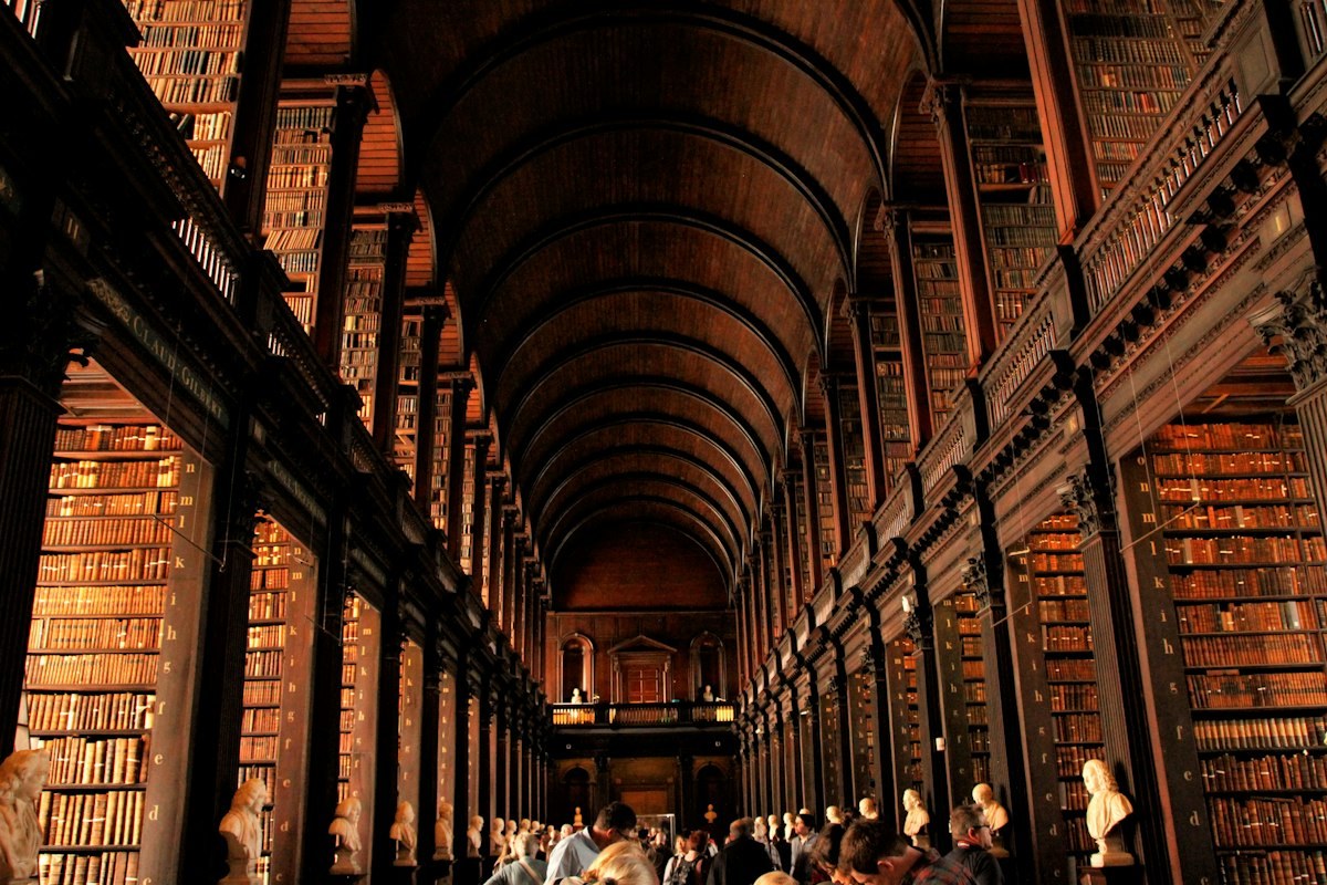 The Long Room of the Old Library at Trinity College Dublin, where Samuel Beckett studied